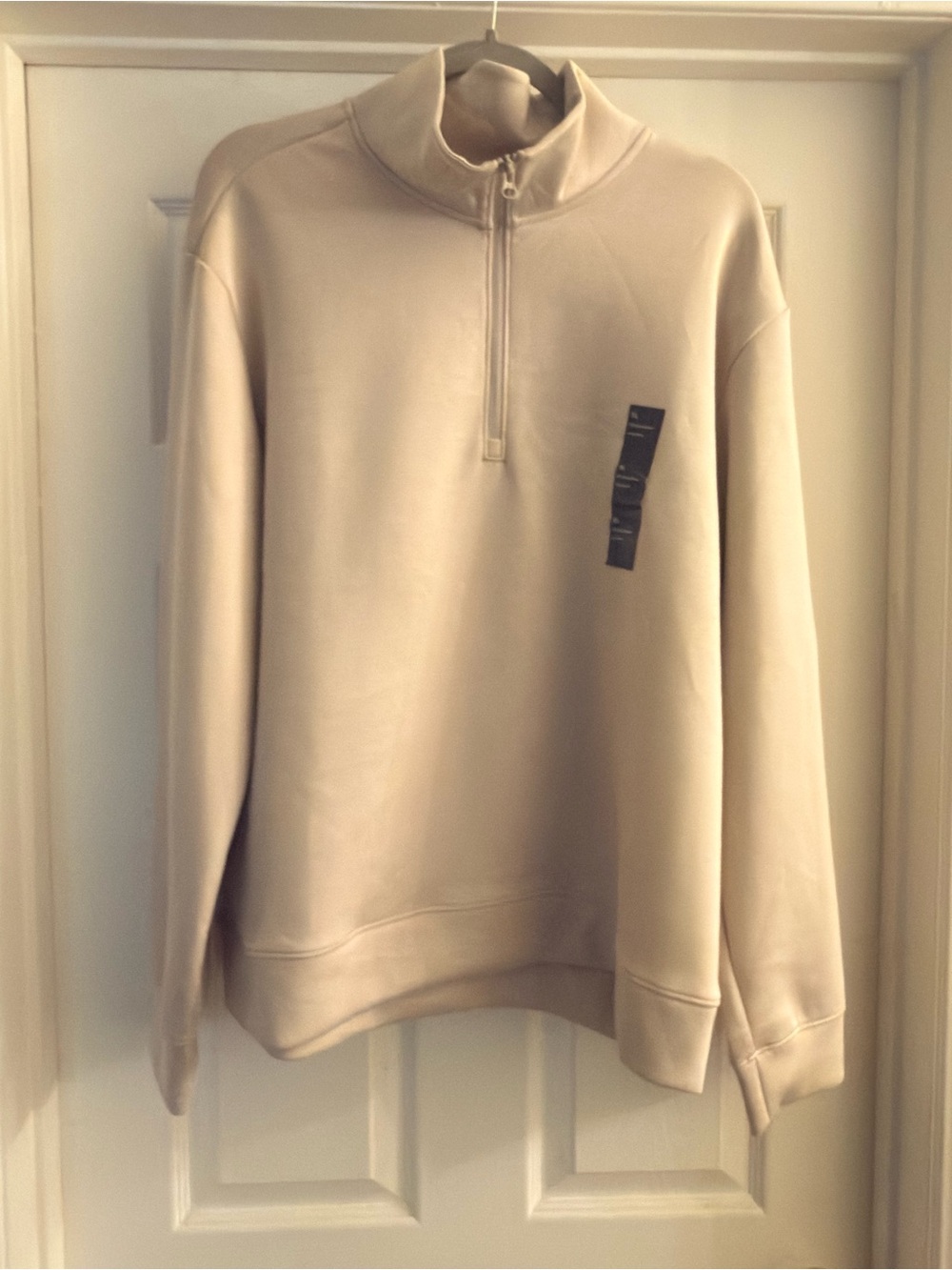all in motion Men's Cream Turtleneck Half-Zip Sweater